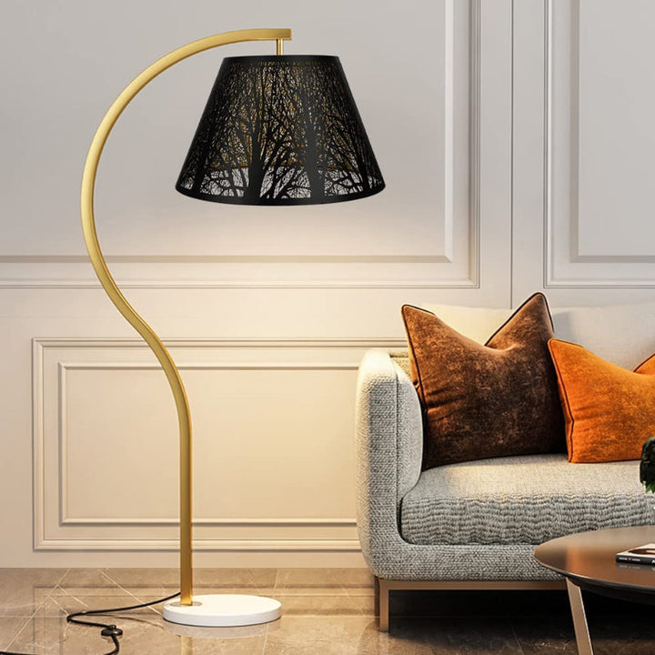 Norvo | Medium lampeskjerm, fat stoff lampeskjerm for bordlampe og gulvlampe, 7x13x7.8 tommer, naturlig ventilert lin, håndlaget, edderkopp (hvit)