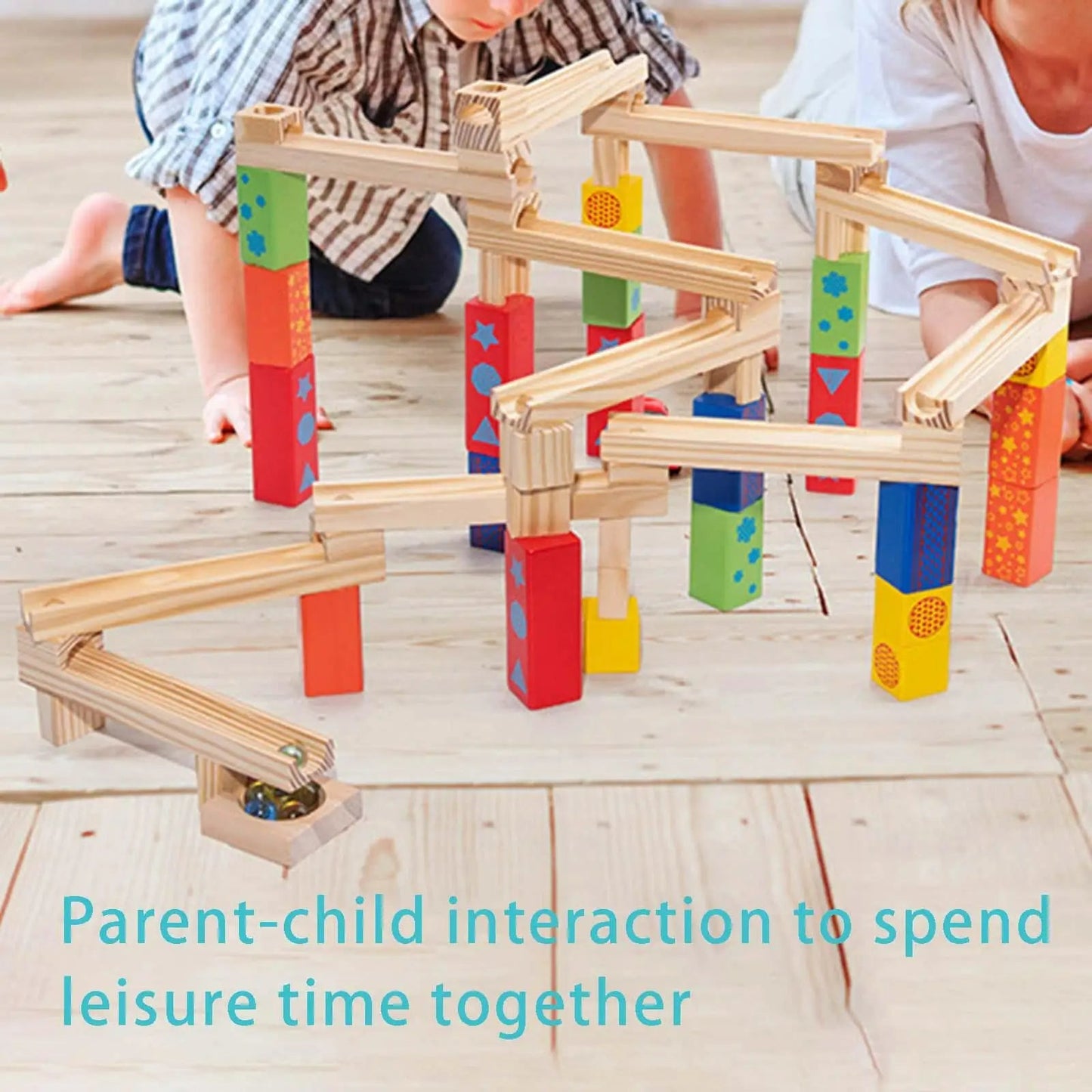 Norvo | EcoToys ByggRulleren | Oppdag, bygg og lær - Uendelig Trestykke Kulebane