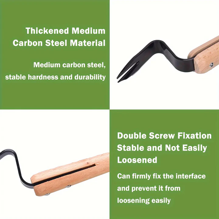 Norvo | Rustfritt Stål Ugressfjerner Verktøy med Trehåndtak