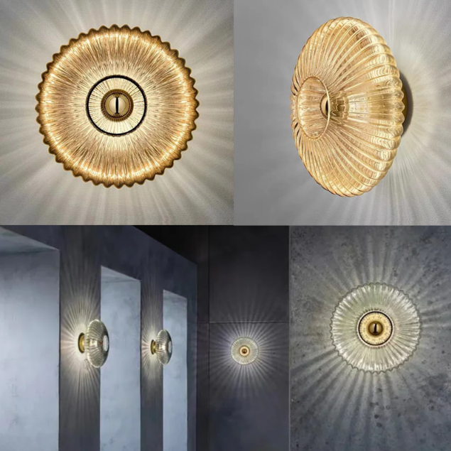 Norvo | NimbusFlux - Glassvegglampe med bølgete lys