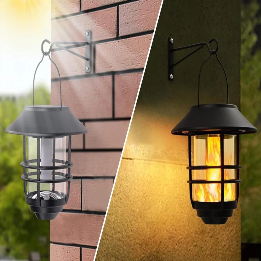 Norvo | Solarmoderne Trådløs Vanntett Blafrende Solflamme Lantern Lys | - WallLant