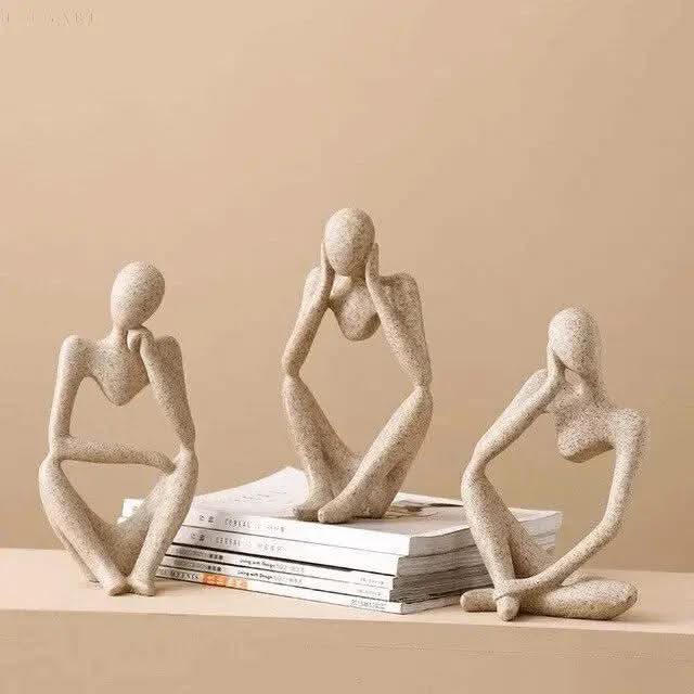 Norvo | Abstract Thinker Resin Sculpture – Hjemmedekorasjon