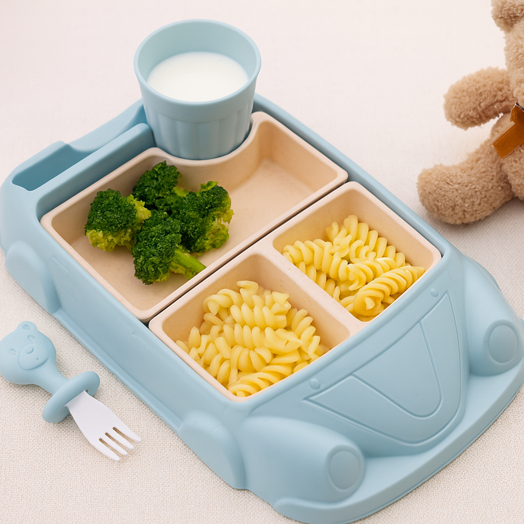 Norvo | Barne Tallerken Sett Bil Stil Holdbar Plast Design