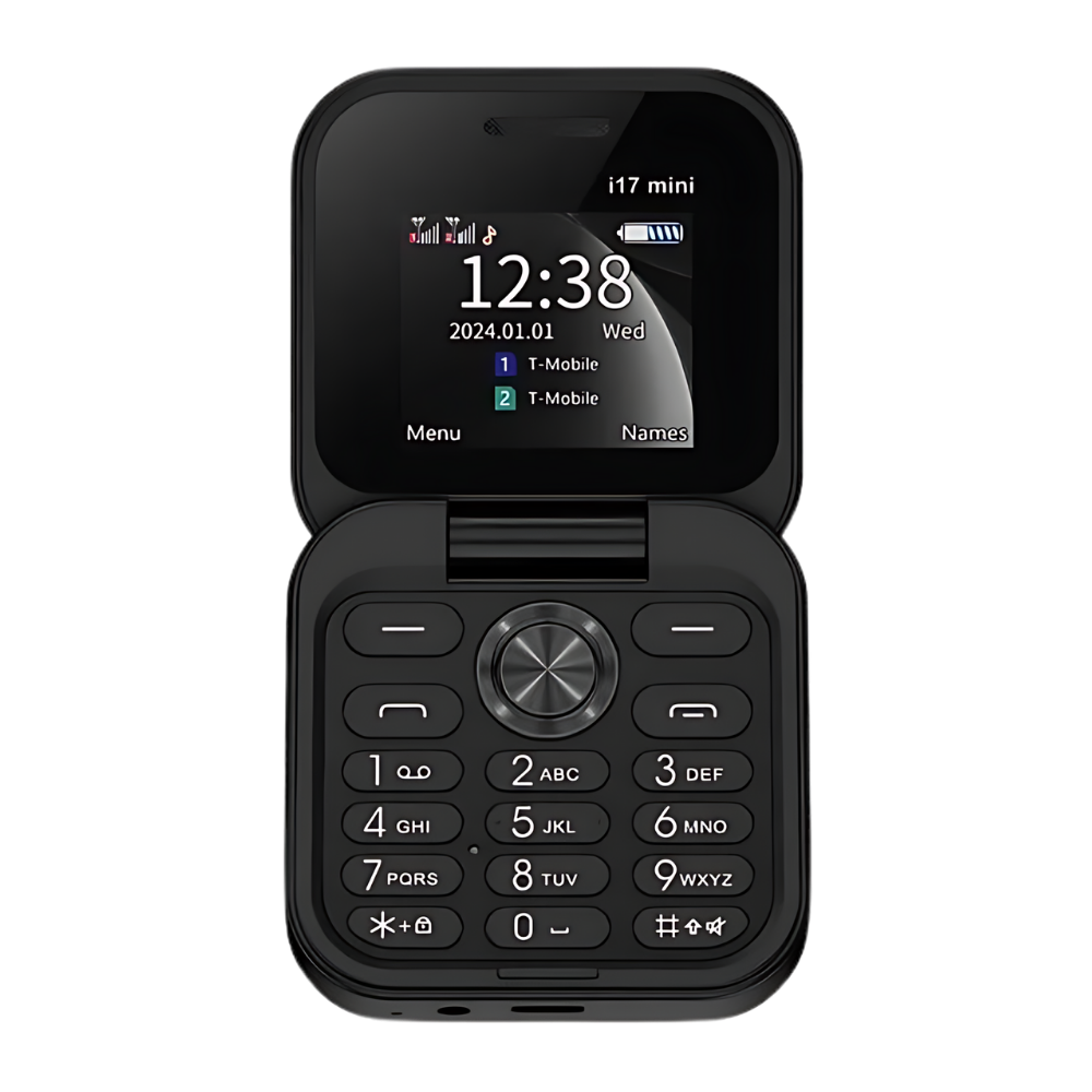 Liten sammenleggbar mobiltelefon med dobbelt sim-kort