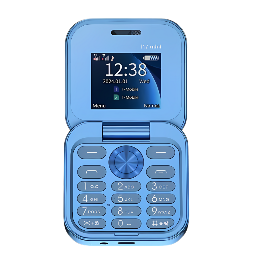 Liten sammenleggbar mobiltelefon med dobbelt sim-kort