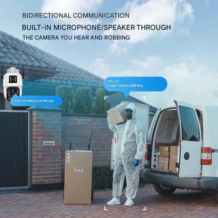 Norvo | GUARDIAN EYE 4K – Trådløst utendørs sikkerhetskamera med solcellepanel og 10x zoom