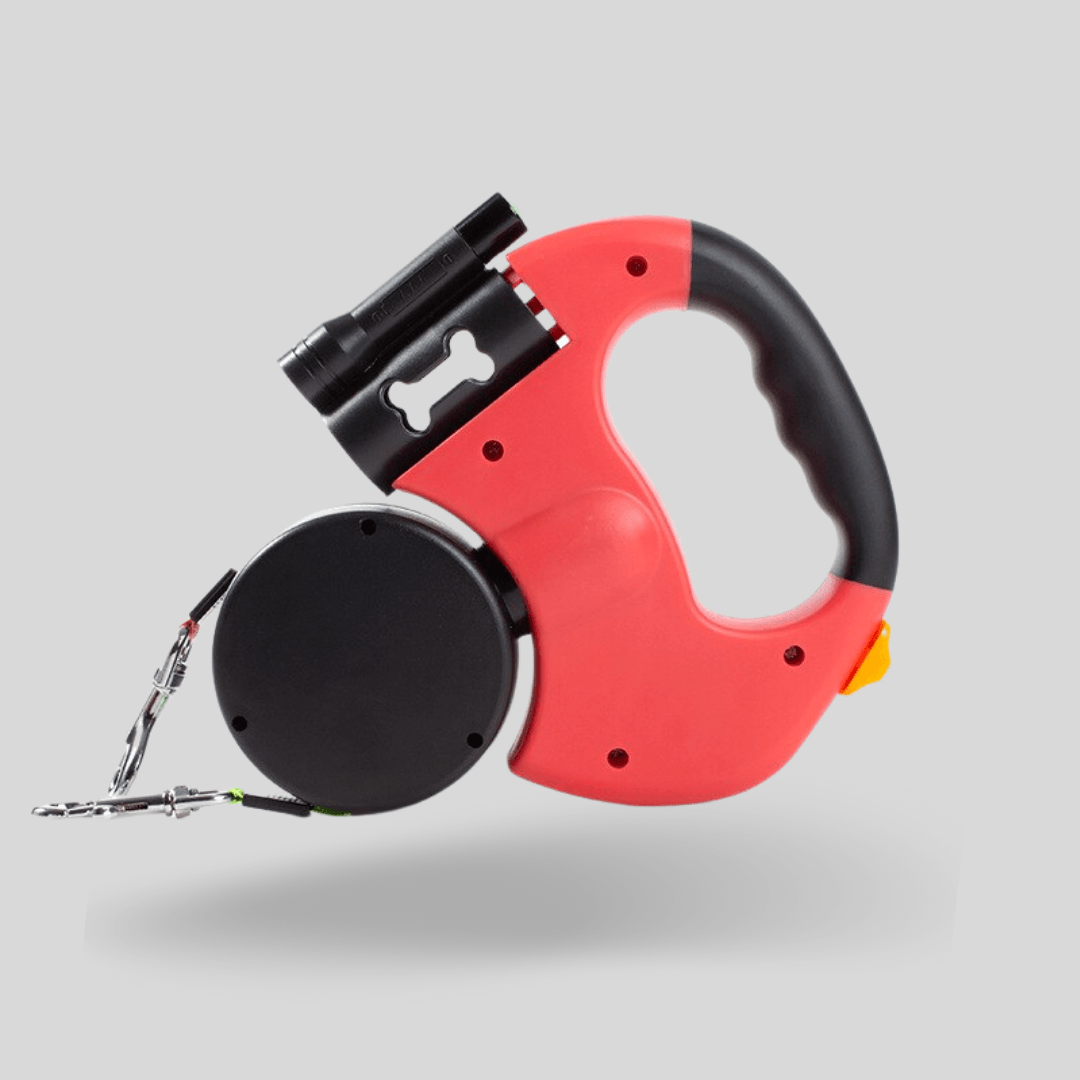 Norvo | DuoLeash Dobbel Hundebånd – Utstrykkbar & Knutefri Med Lommelykt