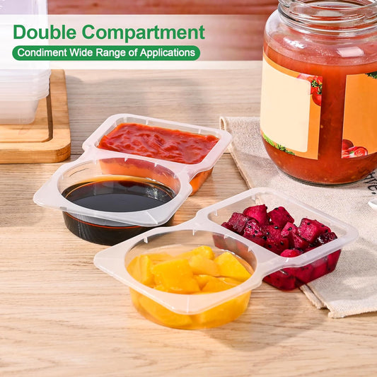 Norvo | Dual Compartment Sauce Container | Leak-Proof | BPA-Free | Portable