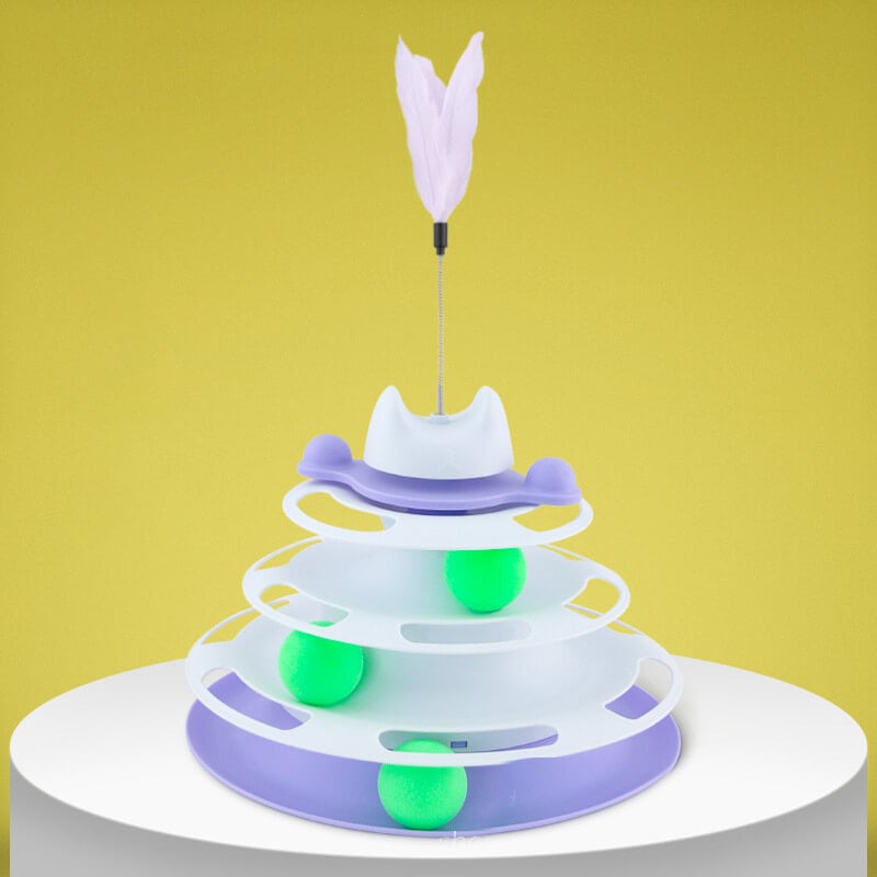 Norvo | Deilig interaktiv sirkelbane med bevegelige baller kattehøytaler for avslapning