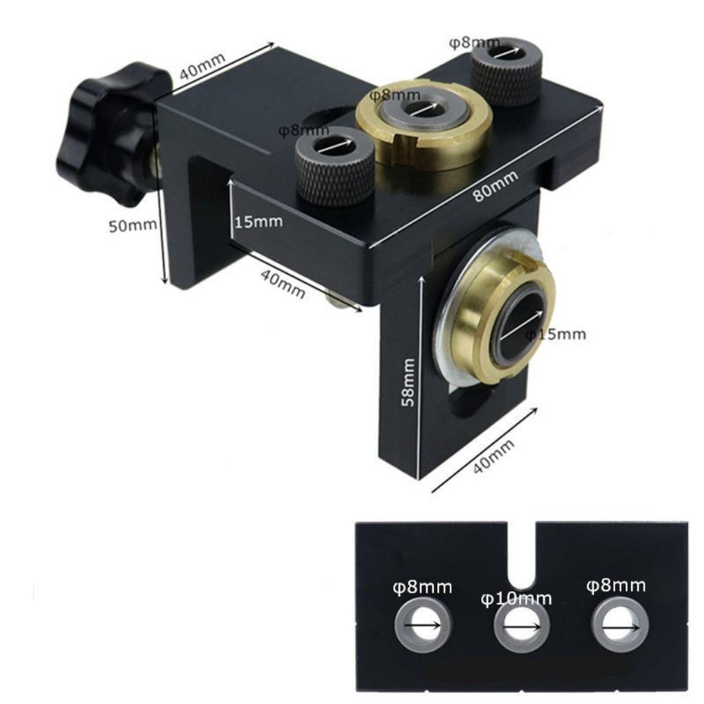 Norvo | 3 i 1 Justerbar Trearbeiding Boring Locator Puncher Verktøy