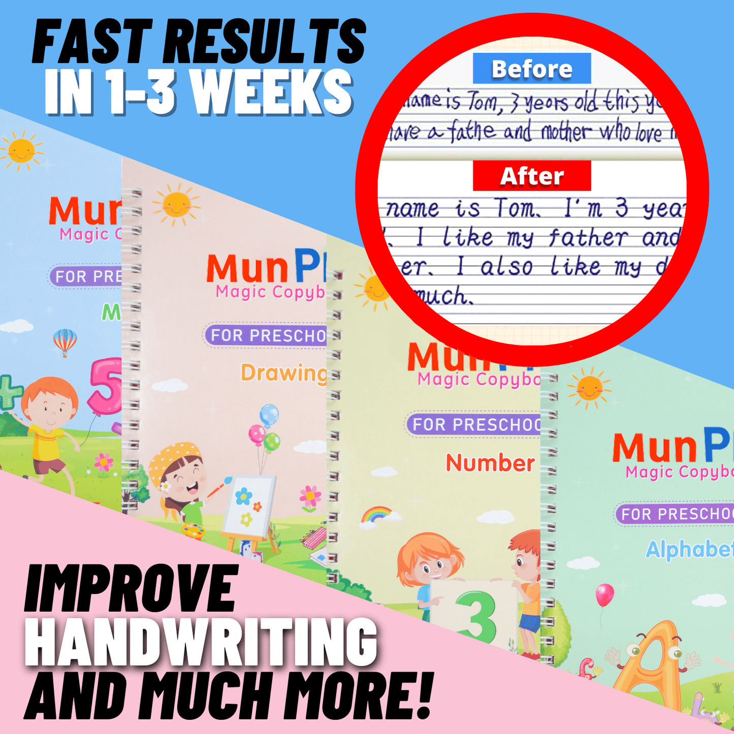 Norvo | Barnas Tall Bokstaver Øvelse Magisk Kopibok