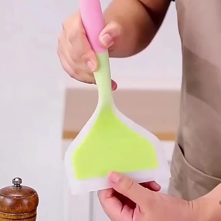 Norvo | Premium Tamagoyaki Silikon-Spade - Varmebestandig, Non-stick med bred ergonomisk grep - Ideell for pizza, steking, grilling, pannekaker, fluorescerende grønn, Eid Al-Adha Mubarak