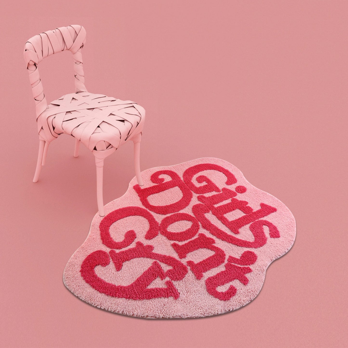 Norvo | Uregelmessig shaggy faux ull rosa område teppe for soverom og stue