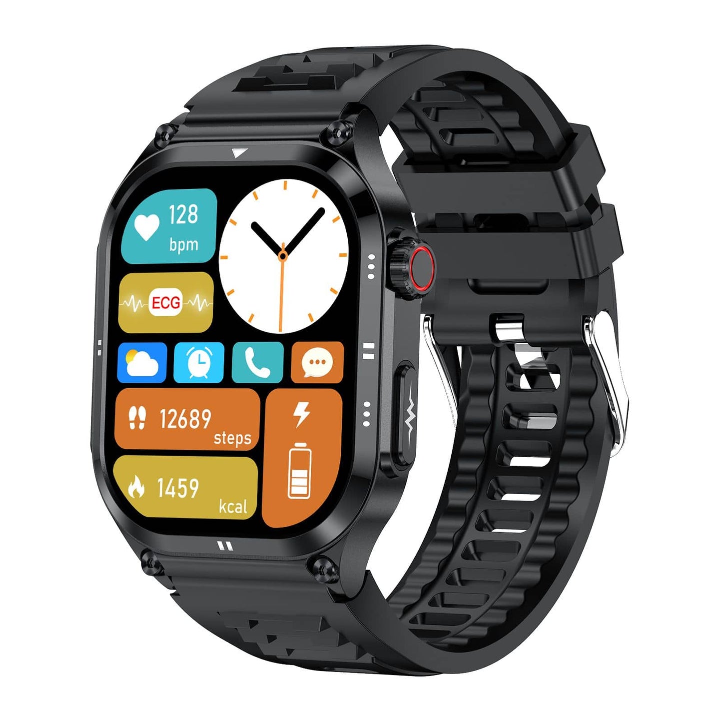 Norvo |  Amoled Slim Blodglukose Utendørs Ecg/Ekg Bluetooth Anrop Helsemåling Smartklokke
