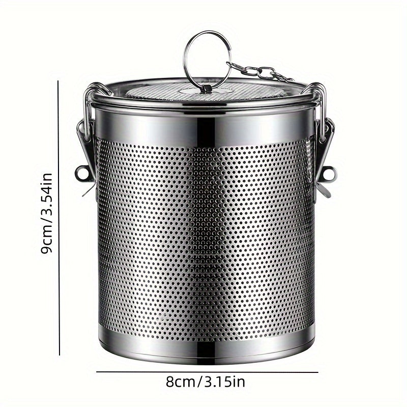 Norvo | Rustfritt stål krydder-infuser – Gjenbrukbart fint nett filter med forlenget kjede for løs te, urter og krydder – Ideell til matlaging, brygging og på kjøkkenet