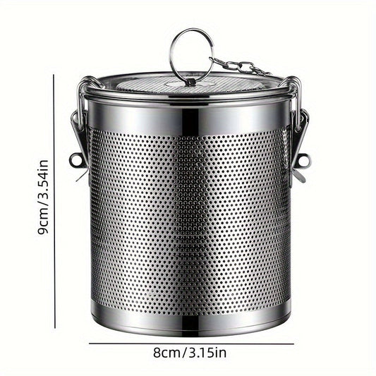 Norvo | Rustfritt stål krydder-infuser – Gjenbrukbart fint nett filter med forlenget kjede for løs te, urter og krydder – Ideell til matlaging, brygging og på kjøkkenet