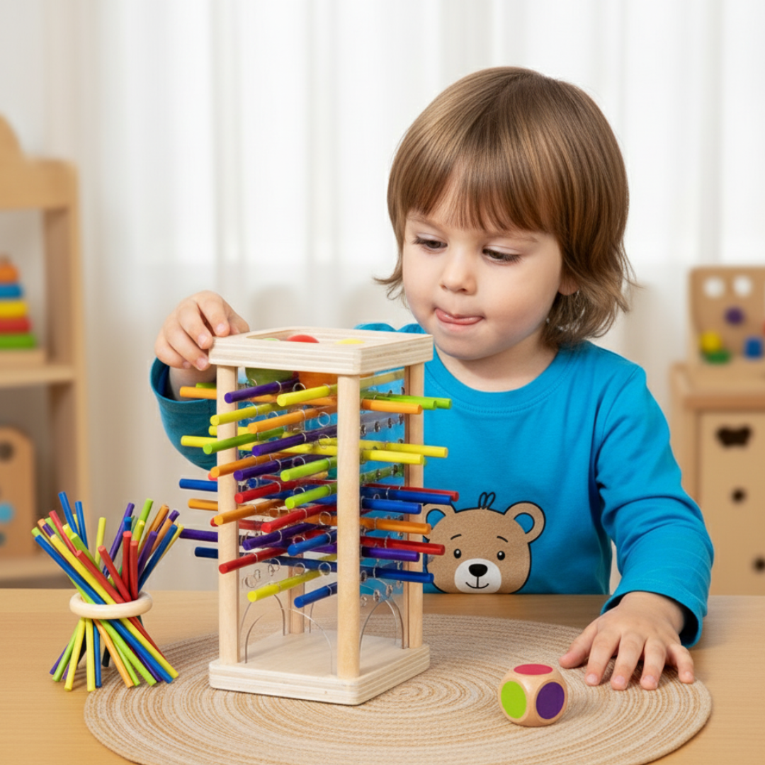 Norvo | Lærende 3-i-1 tremball og pinne ferdighetsspill