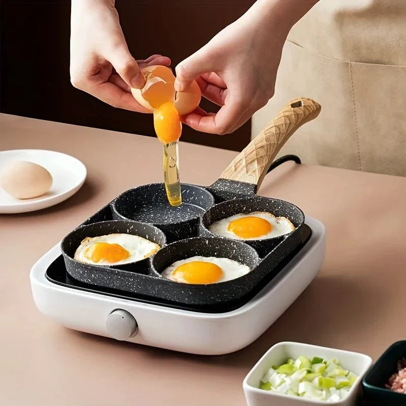 Norvo | ChefVerra Non-Stick Omelettpanne | 4-hulls stekepanne for egg, pannekaker og burgere