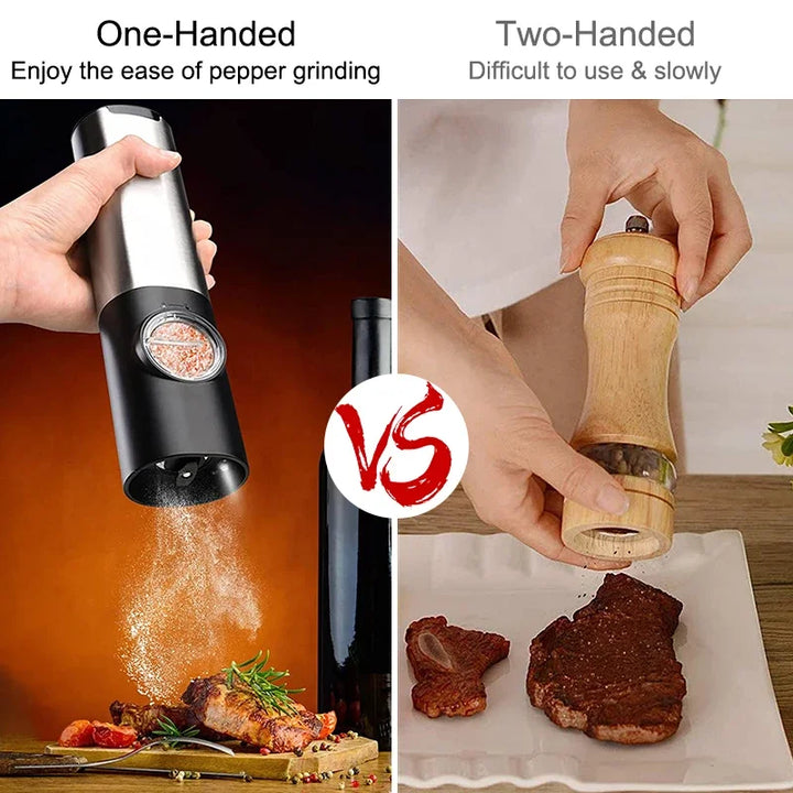 Elektrisk salt pepperkvern sett USB oppladbar automatisk krydderkvern | Norvo