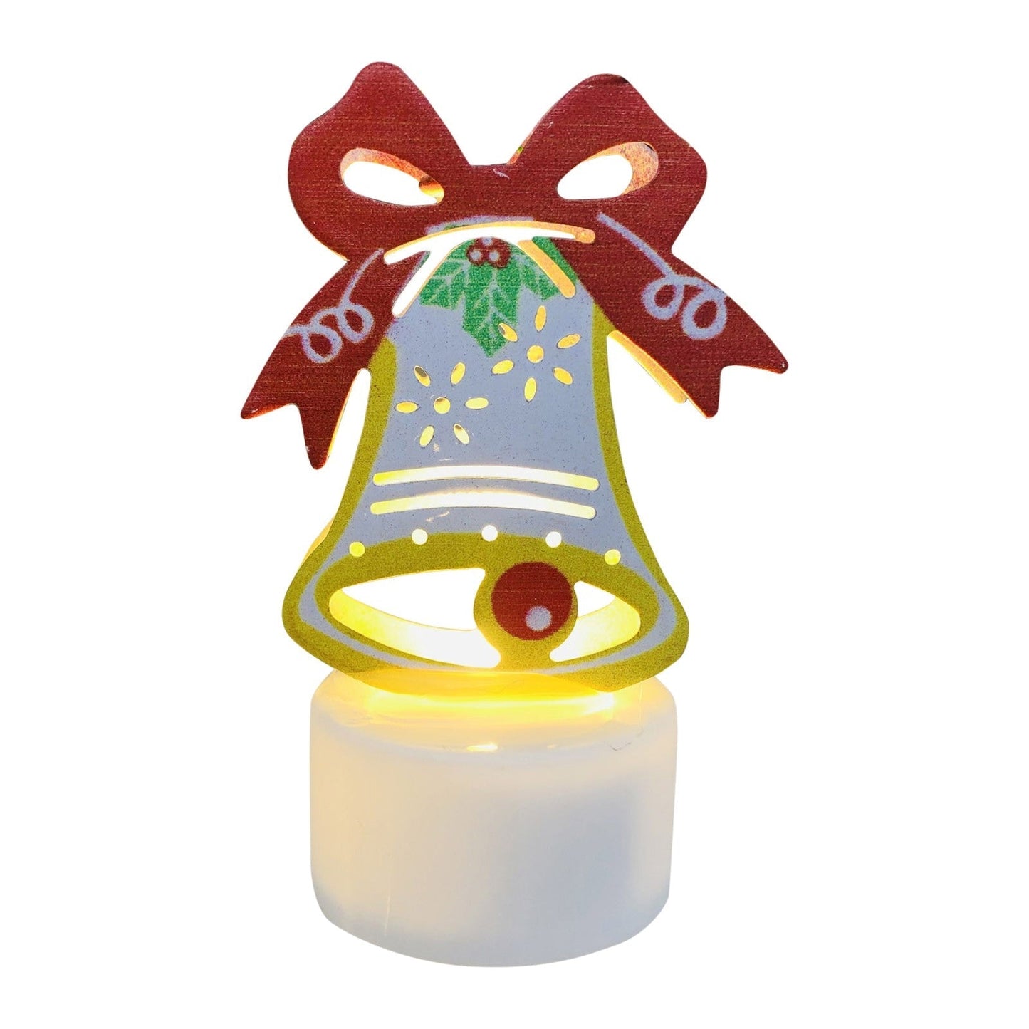 Norvo | Elektroniske LED Julelys Lamper - Sett med 10 - Søte Nisse, Snømann & Tre Nattlys for Festlig Hjem, Fest & Hagedekor