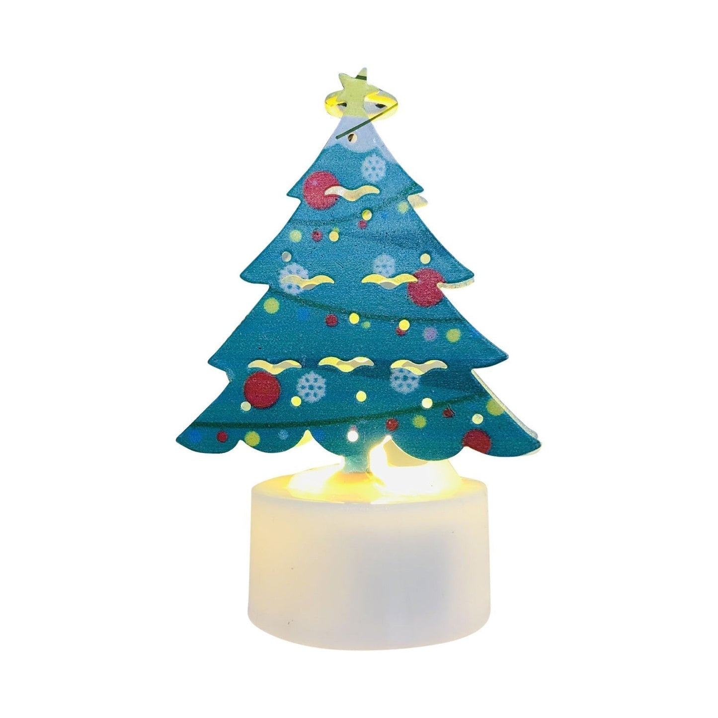 Norvo | Elektroniske LED Julelys Lamper - Sett med 10 - Søte Nisse, Snømann & Tre Nattlys for Festlig Hjem, Fest & Hagedekor