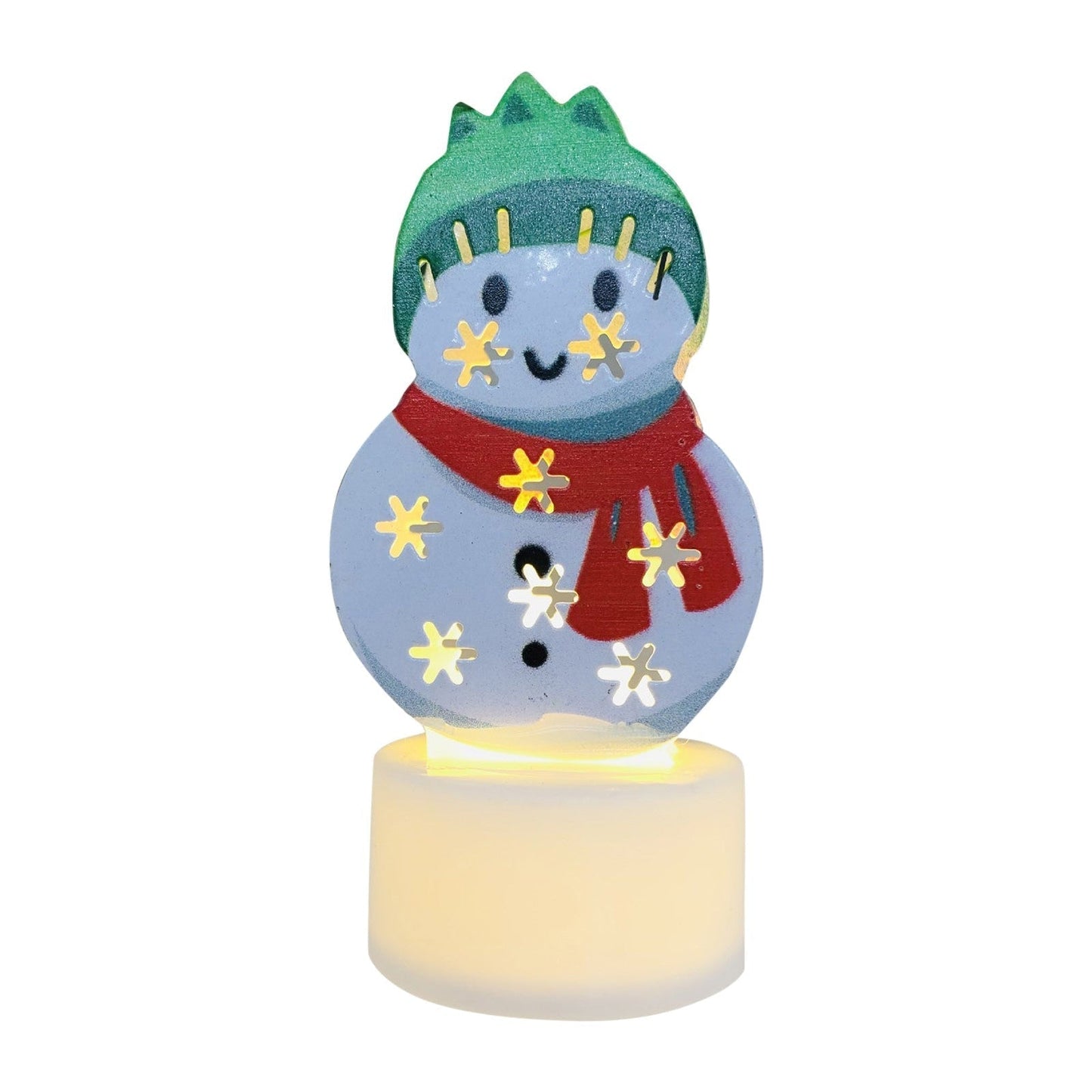 Norvo | Elektroniske LED Julelys Lamper - Sett med 10 - Søte Nisse, Snømann & Tre Nattlys for Festlig Hjem, Fest & Hagedekor