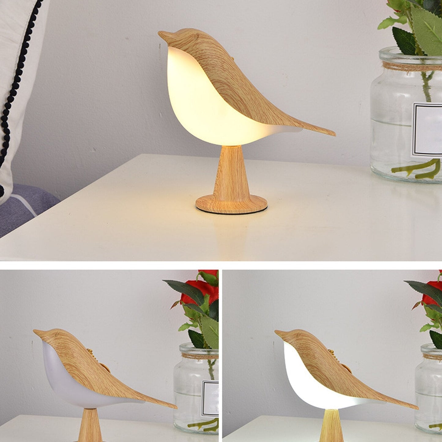 Norvo | Bordlampe med fugldesign i trelook