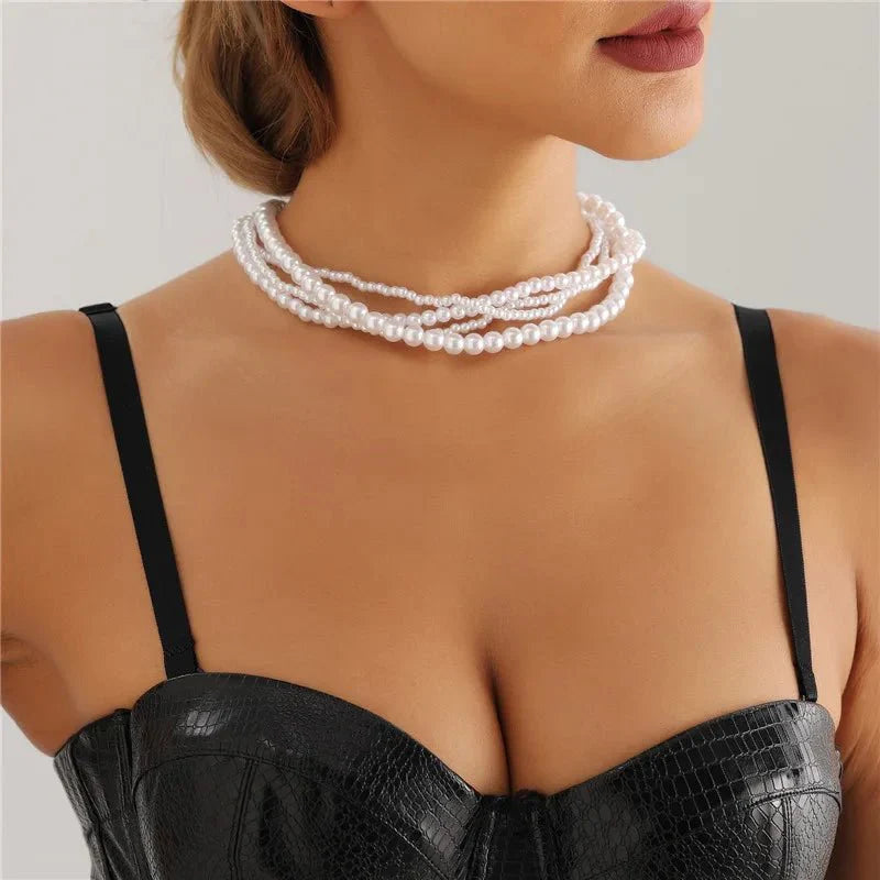 Norvo | Elegant Pearl Embrace Lagd Choker Halskjede