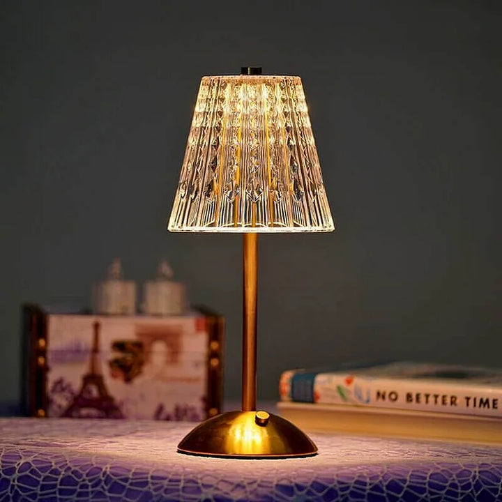 Norvo | Bordlampe med krystallskjerm og USB-lading