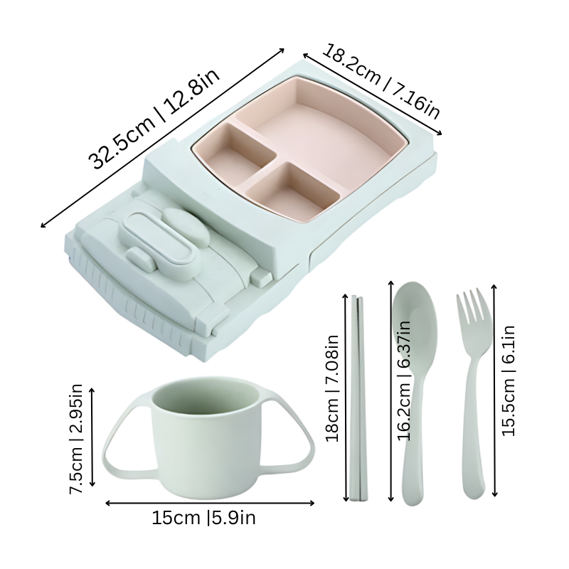 Norvo | Barne Tallerken Sett Bil Stil Holdbar Plast Design