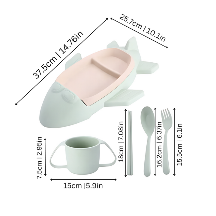 Norvo | Barne Tallerken Sett Bil Stil Holdbar Plast Design