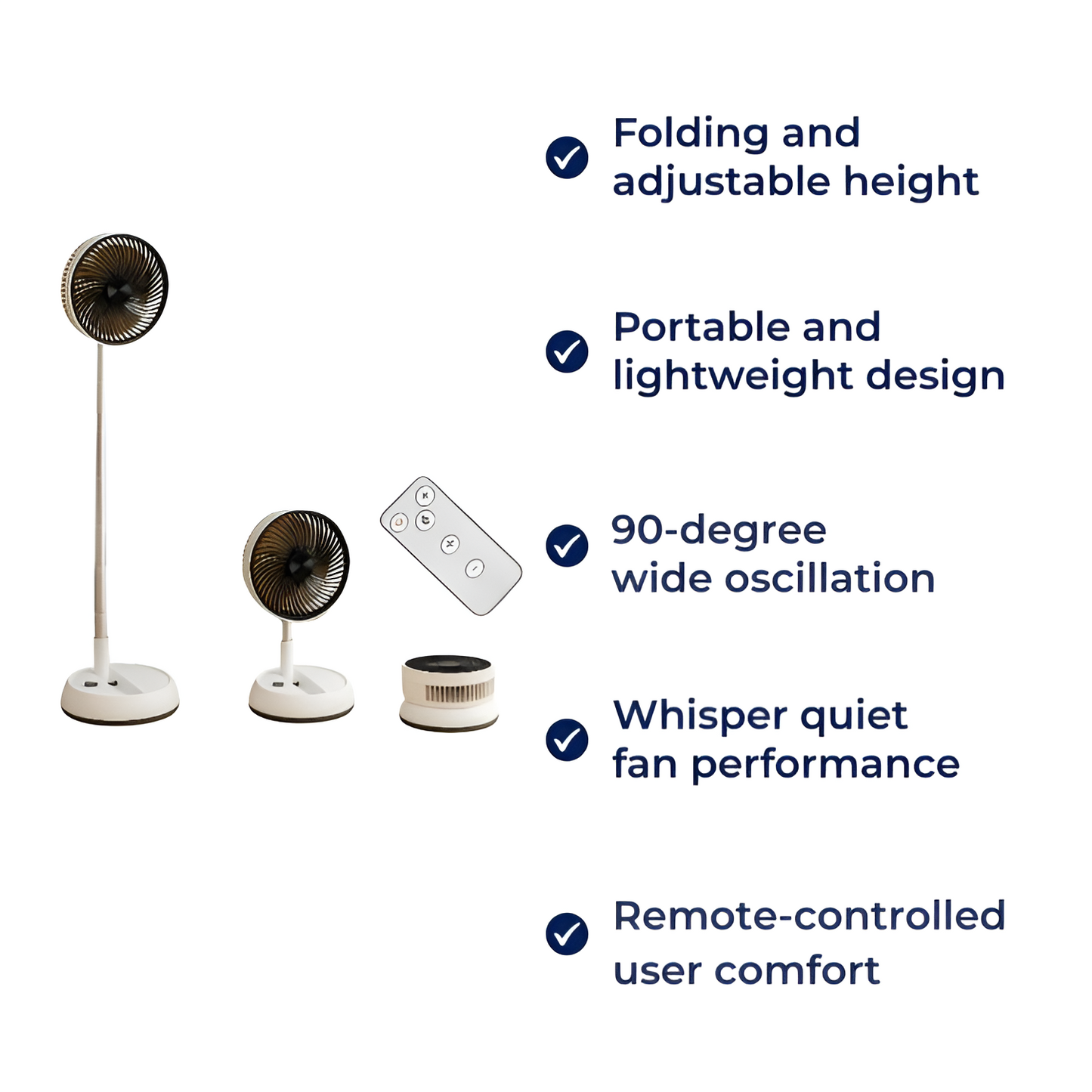 Stille bærbar kjøling – Lett sammenleggbar design – Fjernkontroll hjemme- og utendørsbruk Norvo