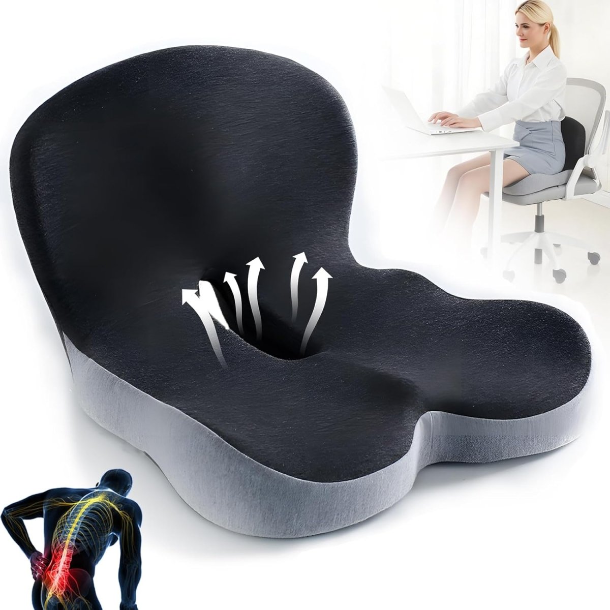 Norvo | BODYFORM PAD – Ergonomisk Minne Skum Setepute for Hverdagskomfort