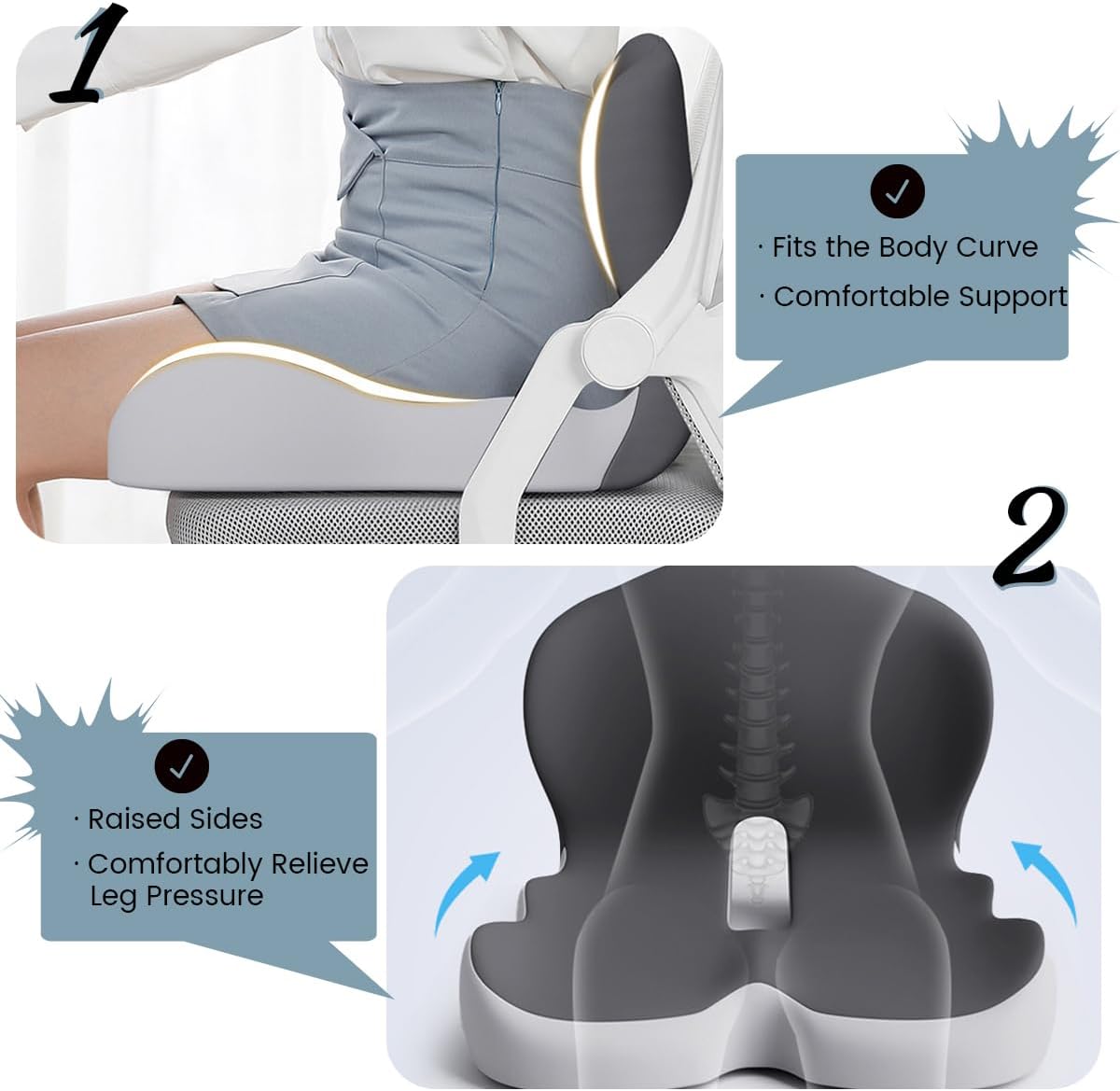 Norvo | BODYFORM PAD – Ergonomisk Minne Skum Setepute for Hverdagskomfort