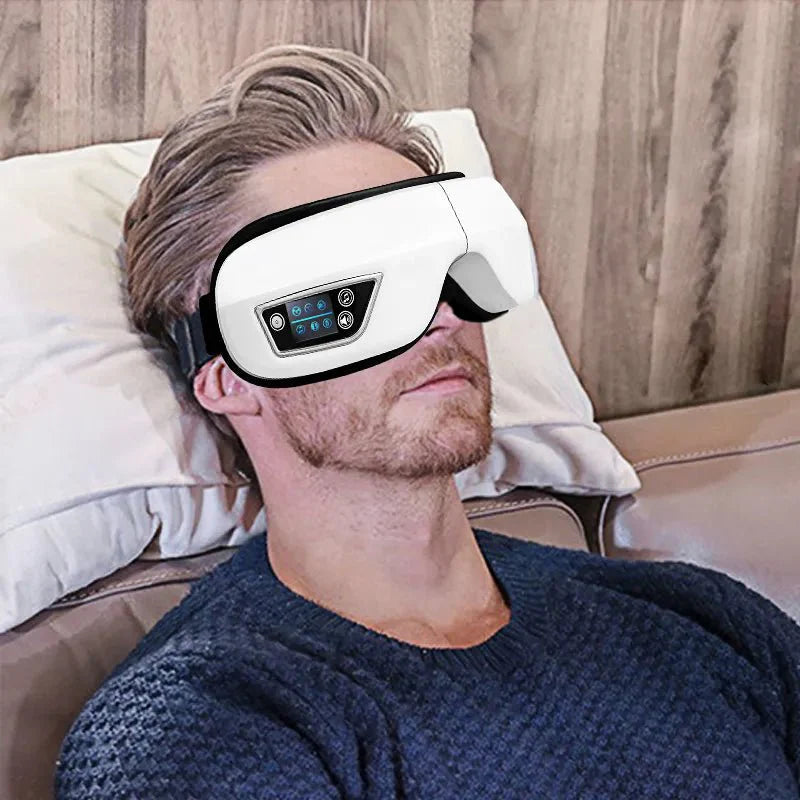 Norvo | Eyeglow Smart 6D – Øyemassasje med varme, vibrasjon og Bluetooth for skjermtrøtte øyne