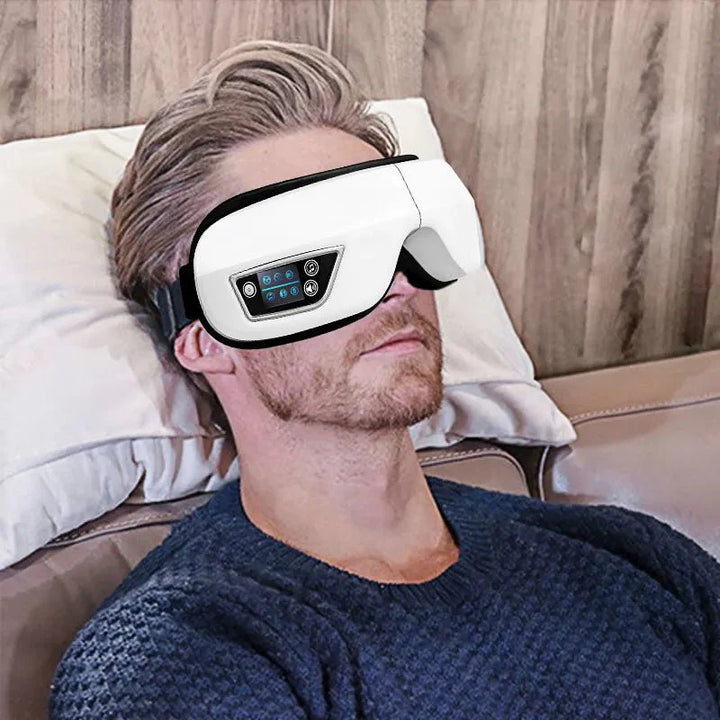 Norvo | Eyeglow Smart 6D – Øyemassasje med varme, vibrasjon og Bluetooth for skjermtrøtte øyne