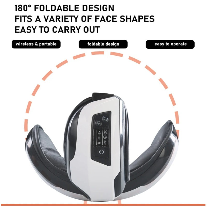 Norvo | Bærbar Øyemassasje med Beroligende Varme, Vibrasjon og Bluetooth Musikk