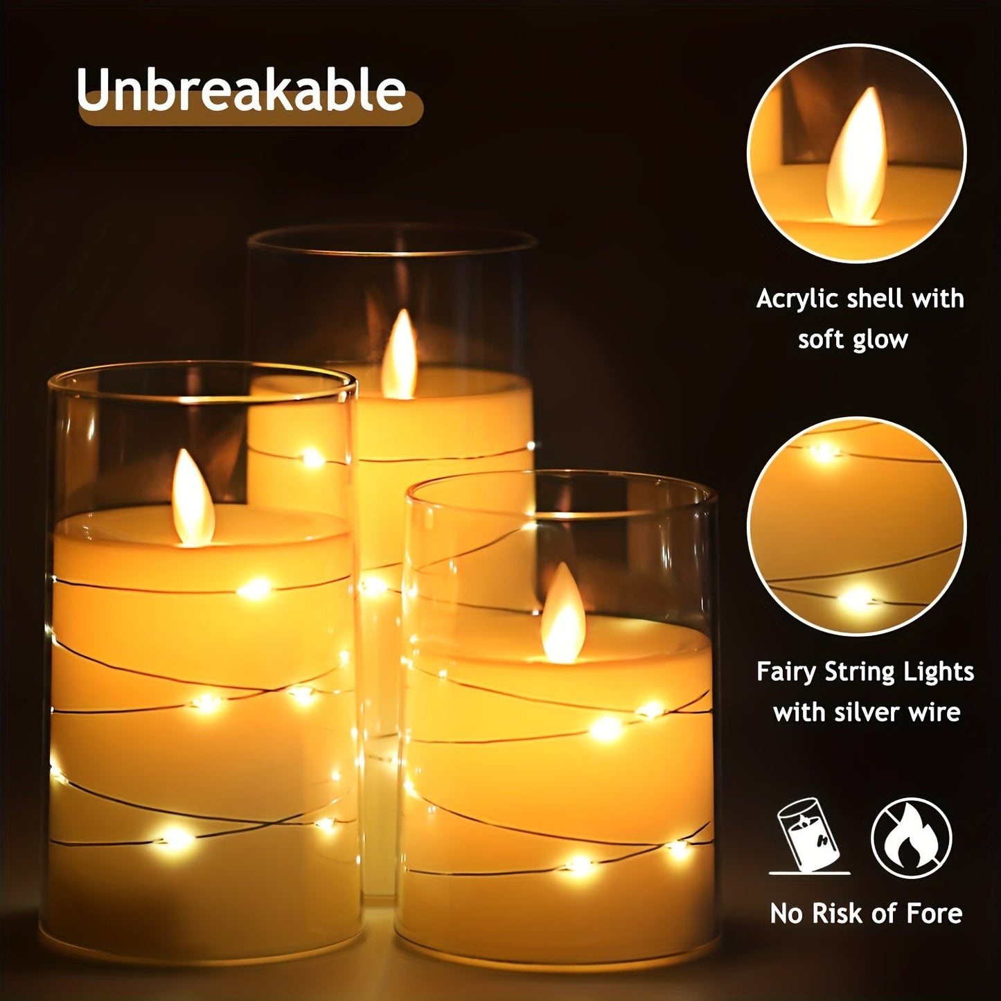 RomanticGlow – LED Stearinlys Sett med Fjernkontroll Norvo