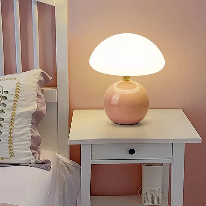 Norvo | Krem Sopp Lampe - Fransk Vintage Lampe
