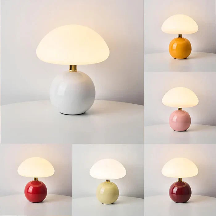 Norvo | Krem Sopp Lampe - Fransk Vintage Lampe