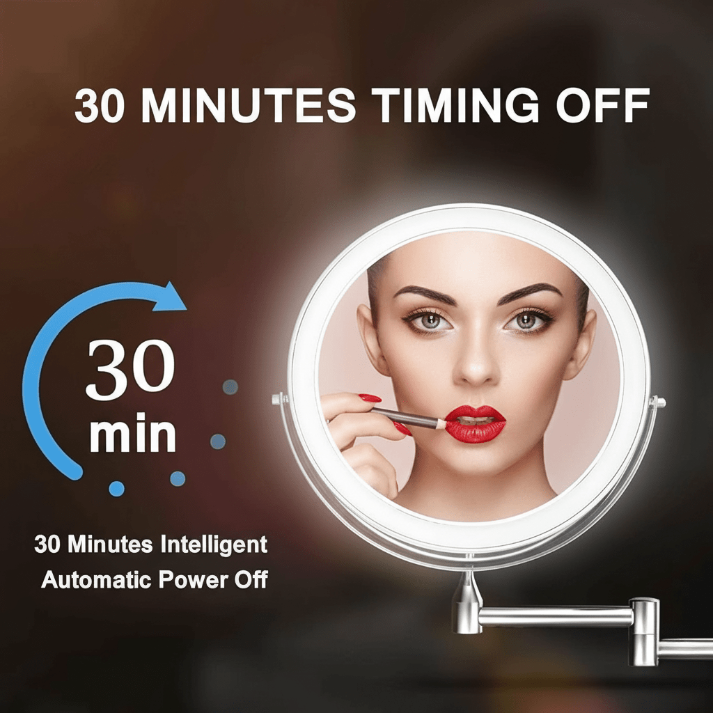 Norvo | LED forstørrelsesspeil med justerbart lys og oppladbart batteri