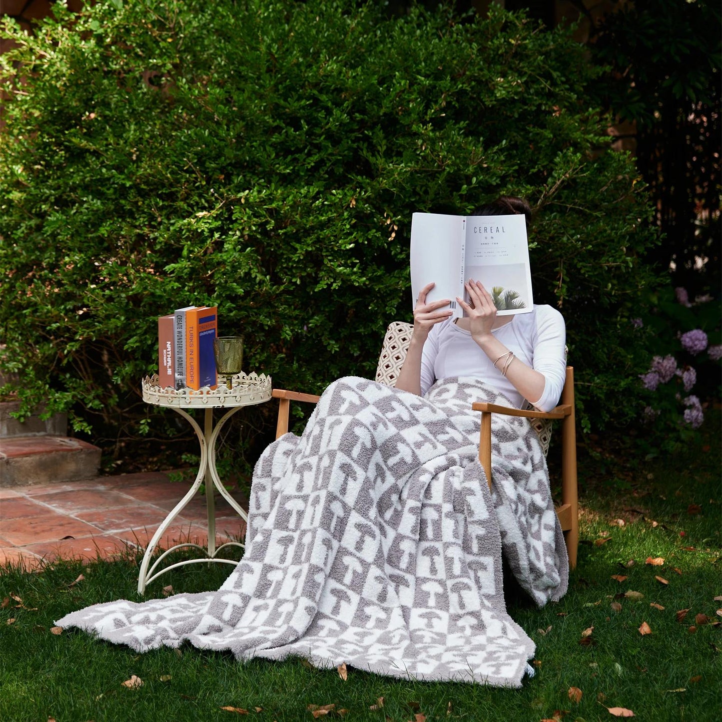 Norvo | Cozy To Farge Sjakkbrett Rutete Strikket Kaste Teppe