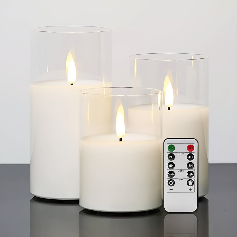 GlowLights – Sett med 3 LED-lys med fjernkontroll Norvo