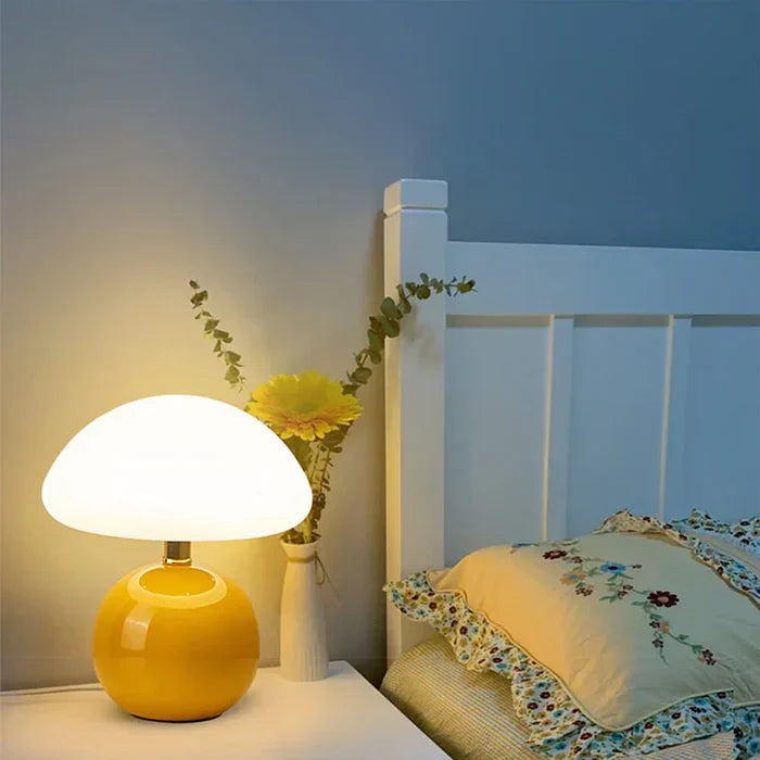 Norvo | Krem Sopp Lampe - Fransk Vintage Lampe