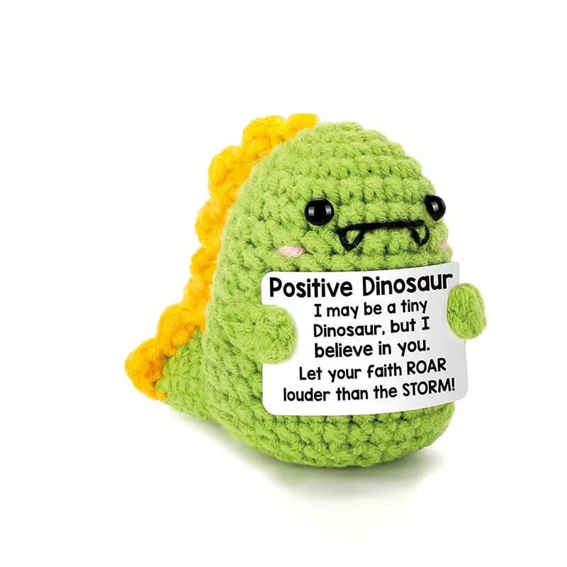 Norvo | Charming Handmade Crocheted Hedgehog Doll with Positive Affirmation Card