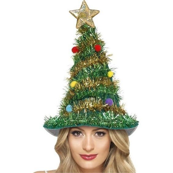 Norvo | Festive Christmas Tree Hat - Holiday Theme Hat, Santa Hats