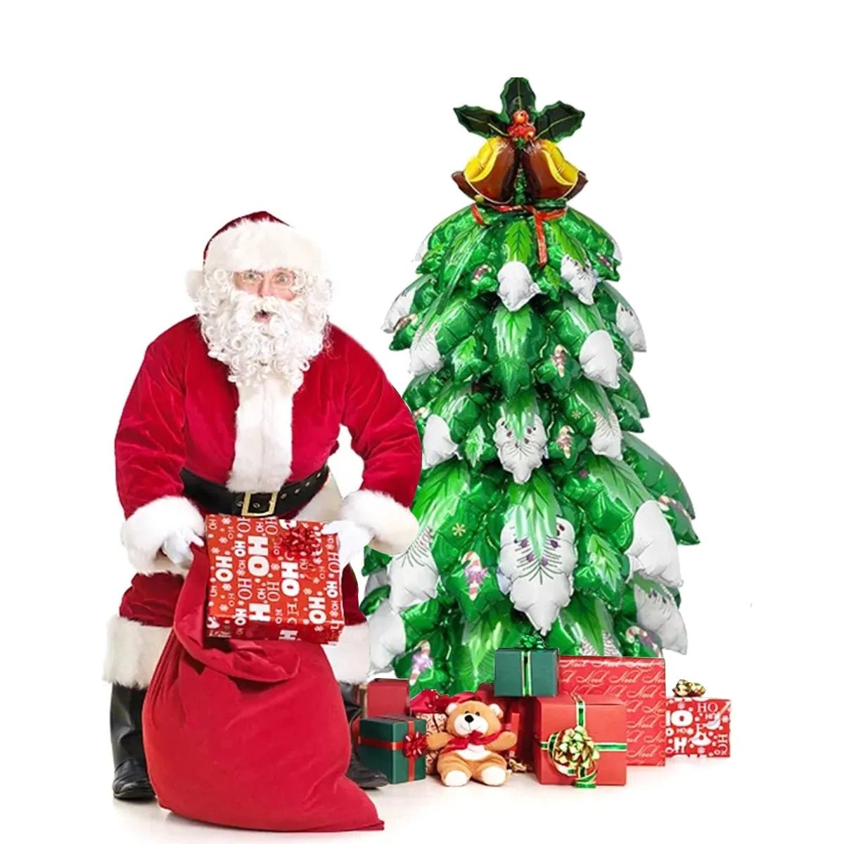 Norvo | Festive Standing Christmas Tree Balloon – Shimmering Aluminum Film Decoration for Holiday Parties & Cheerful Home Decoration