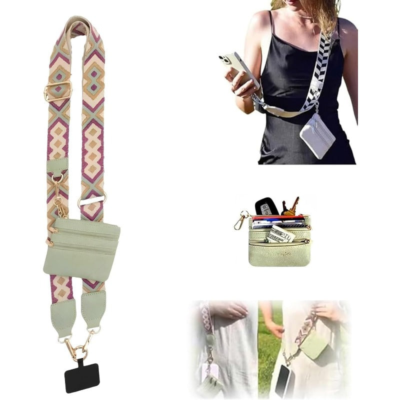 Norvo | Stilig Crossbody Telefon Lanyard med Avtakbar Mini Lommebok