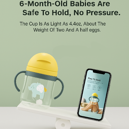 Norvo | 8.5 oz Baby Treningskopp med Dobbel Håndtak og Flip Lokk Lekkasjefri Design
