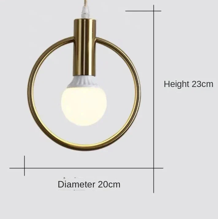 Gylden glasskuppel taklampe